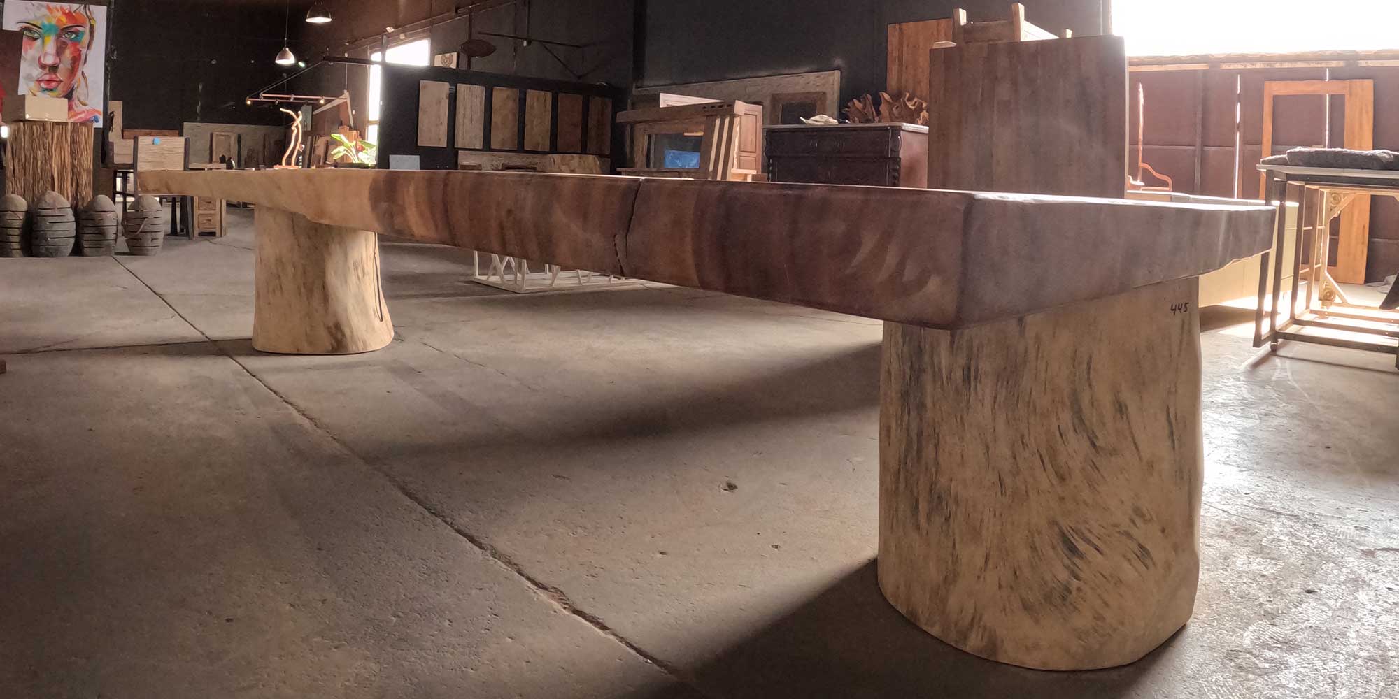 mesa tronco madera